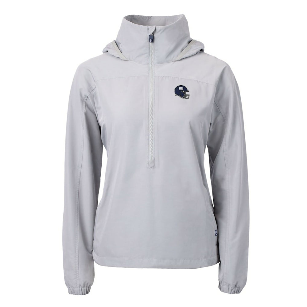 Cutter & Buck Women's Charter Eco Recycled Half-Zip Hooded Anorak Jacket - New York Giants Jackets