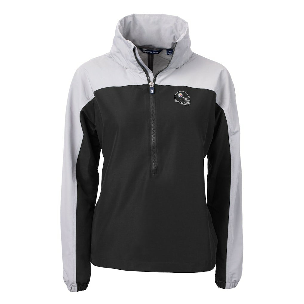 Cutter & Buck Women's Charter Eco Recycled Half-Zip Hooded Anorak Jacket - Pittsburgh Steelers Jackets