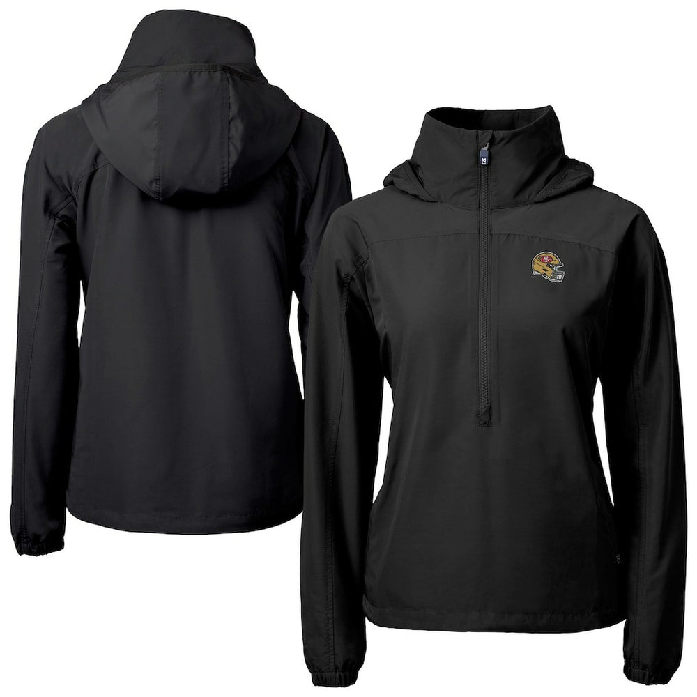 Cutter & Buck Women's Charter Eco Recycled Half-Zip Hooded Anorak Jacket - San Francisco 49ers Jackets