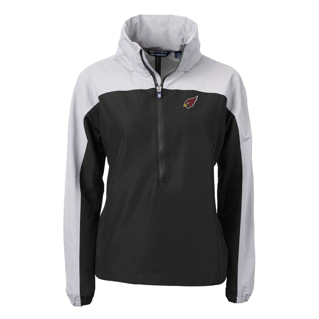 Cutter & Buck Women's Charter Eco Recycled Half-Zip Hooded Anorak Jacket - Arizona Cardinals Jackets