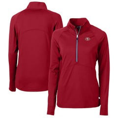 Cutter & Buck Women's Adapt Eco Knit Stretch Recycled Raglan Half-Zip Top - San Francisco 49ers Tops