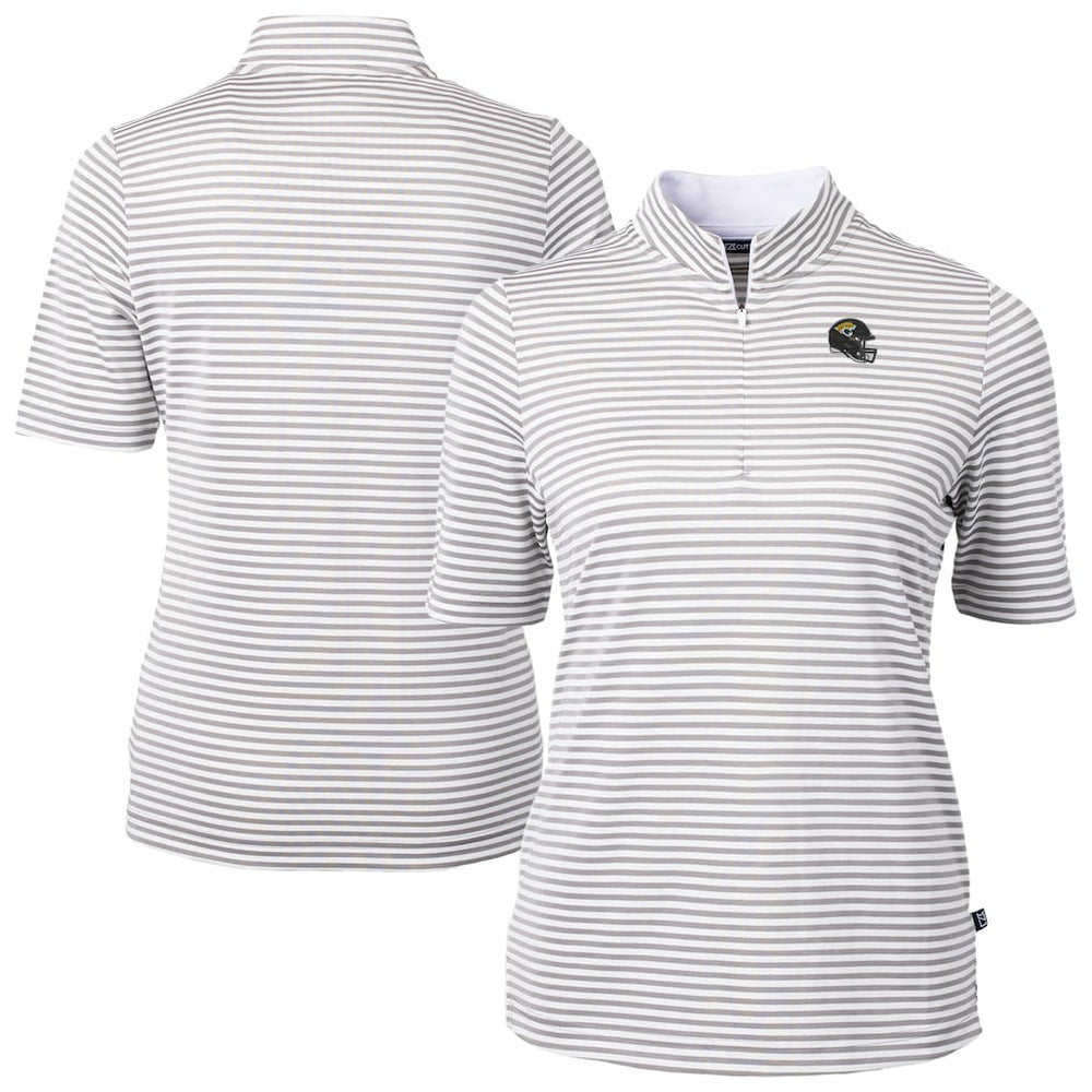 Cutter & Buck Women's Virtue Eco Pique Stripe Recycled Quarter-Zip Top - Jacksonville Jaguars Tops