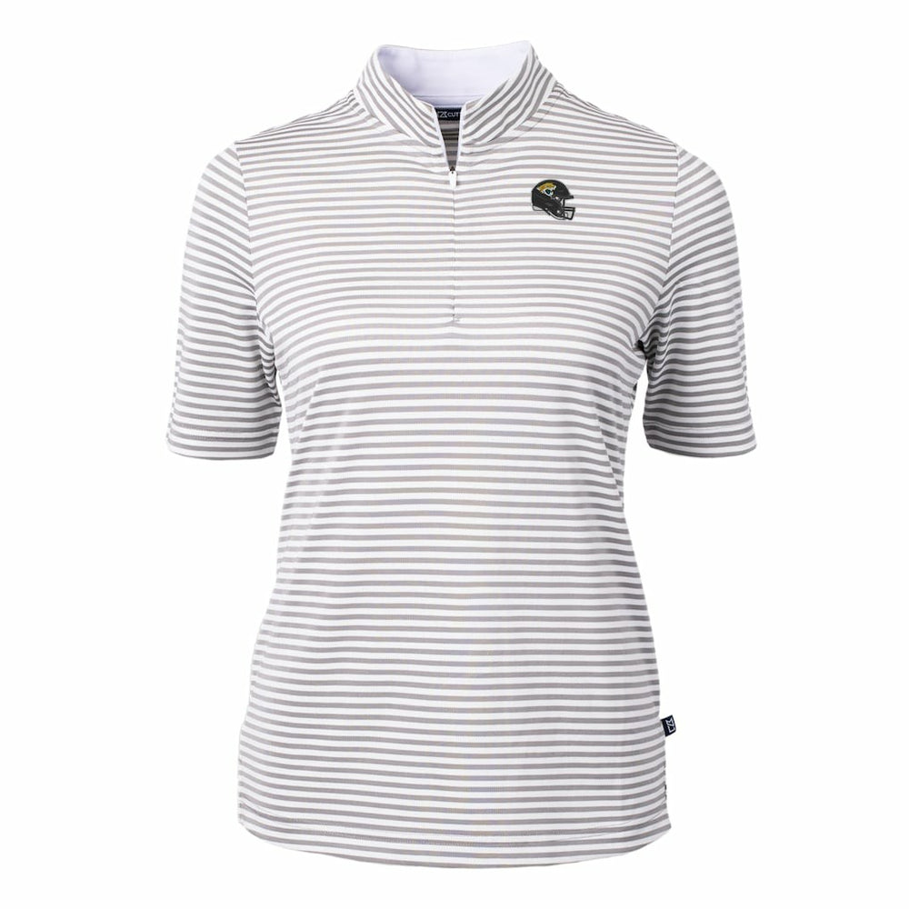 Cutter & Buck Women's Virtue Eco Pique Stripe Recycled Quarter-Zip Top - Jacksonville Jaguars Tops