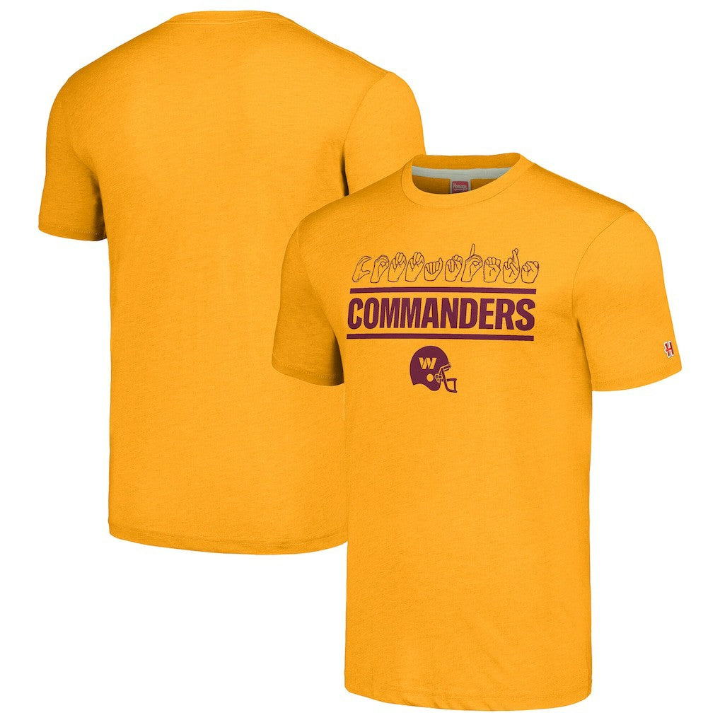 Homage Unisex The NFL ASL Collection by Love Sign Tri-Blend T-Shirt - Washington Commanders T-shirts