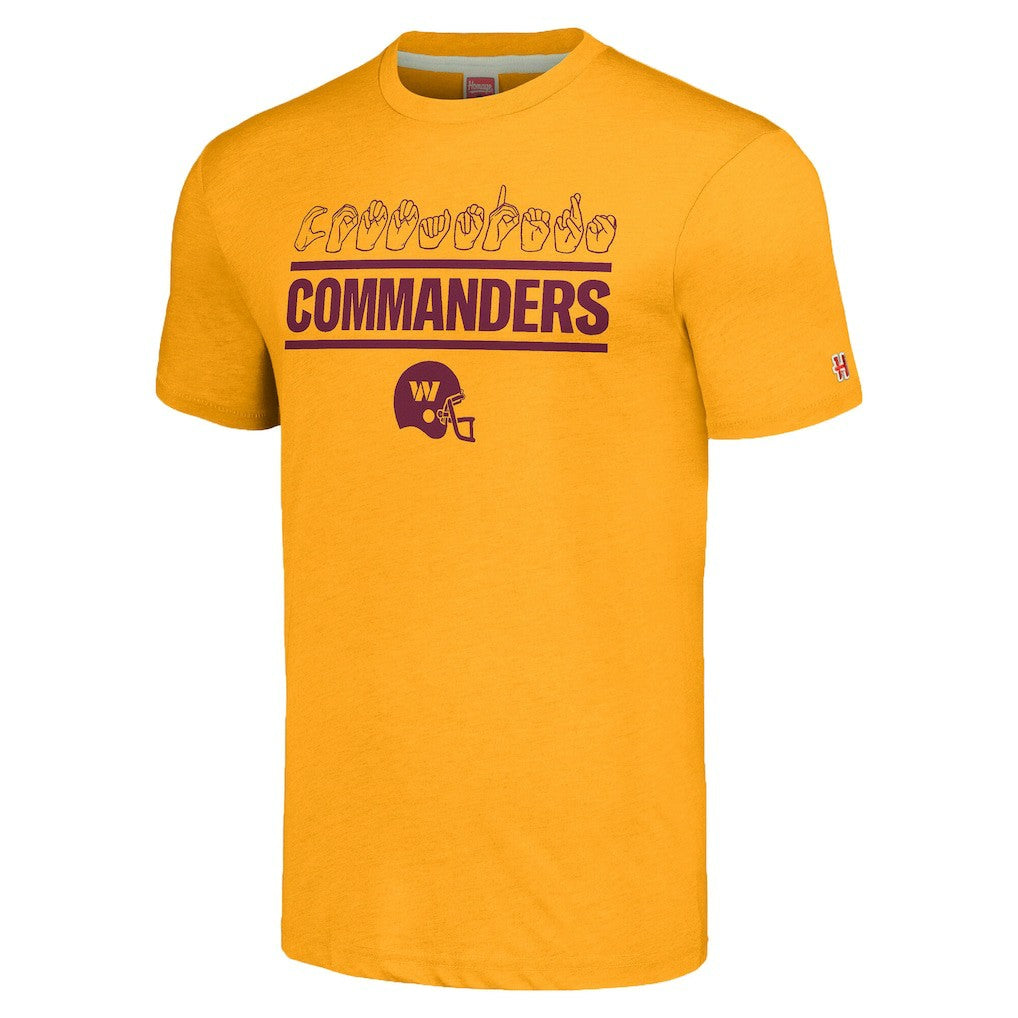 Homage Unisex The NFL ASL Collection by Love Sign Tri-Blend T-Shirt - Washington Commanders T-shirts