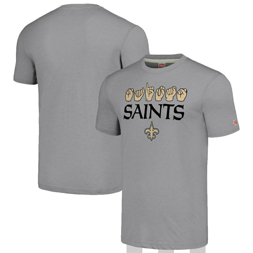 Homage Unisex The NFL ASL Collection by Love Sign American Sign Language T-Shirt - New Orleans Saints T-shirts