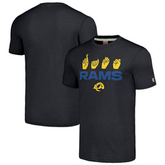 Homage Unisex The NFL ASL Collection by Love Sign American Sign Language T-Shirt - Los Angeles Rams T-shirts