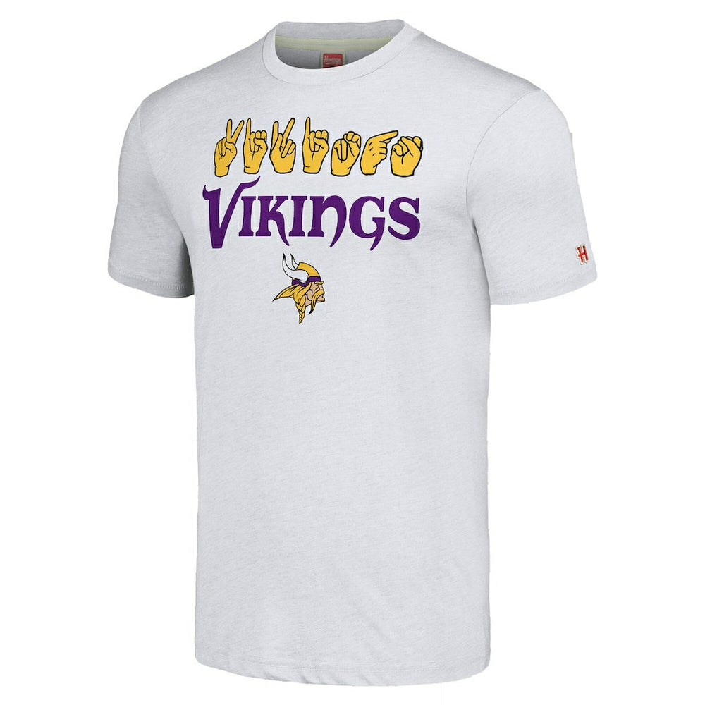 Homage Unisex The NFL ASL Collection by Love Sign American Sign Language T-Shirt - Minnesota Vikings T-shirts