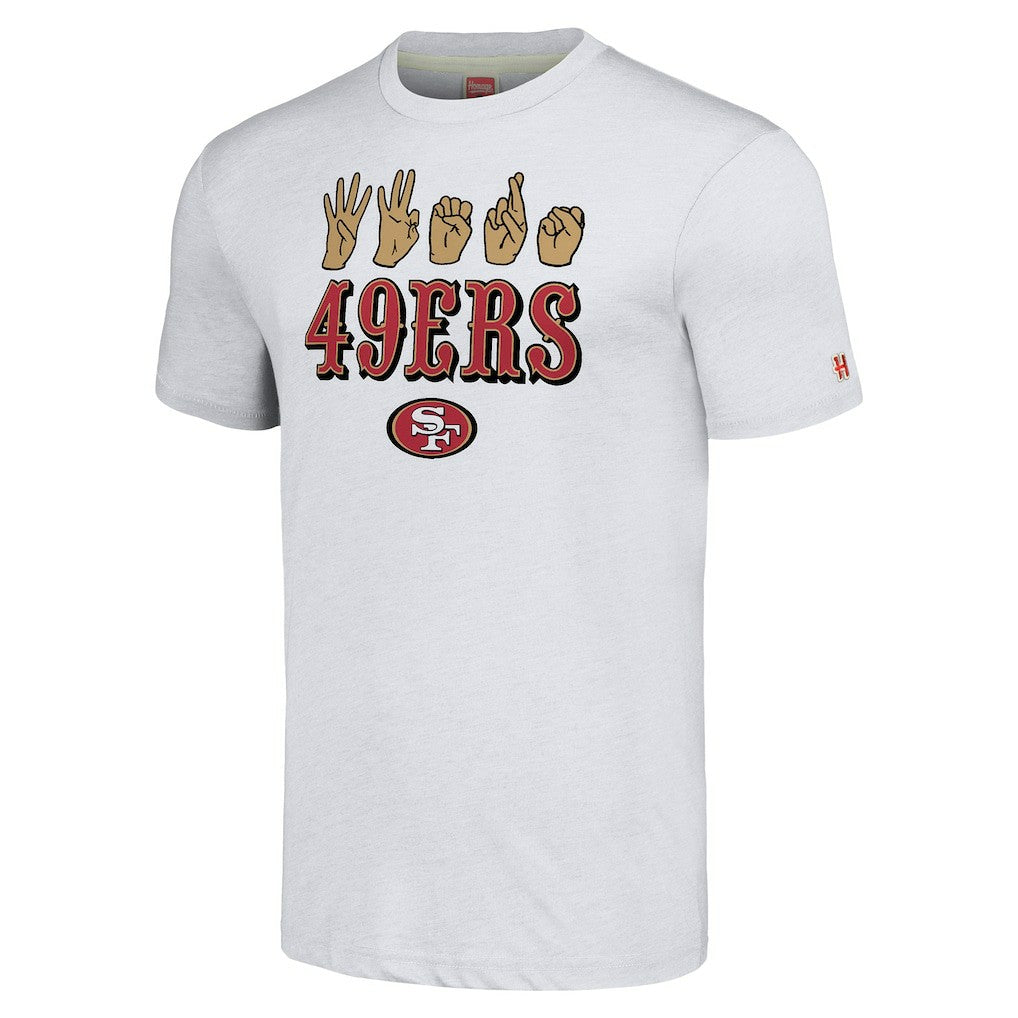 Homage Unisex The NFL ASL Collection by Love Sign American Sign Language T-Shirt - San Francisco 49ers T-shirts