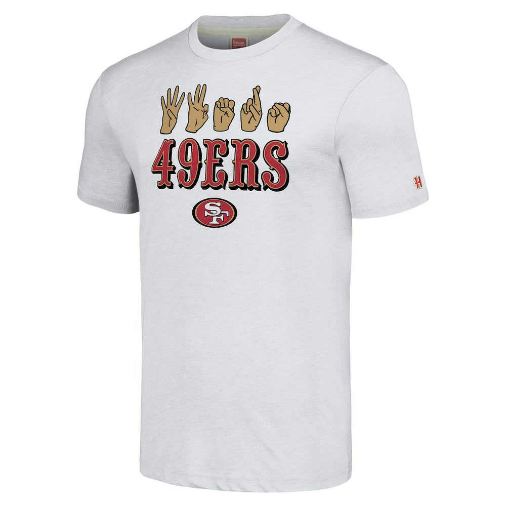 Homage Unisex The NFL ASL Collection by Love Sign American Sign Language T-Shirt - San Francisco 49ers T-shirts