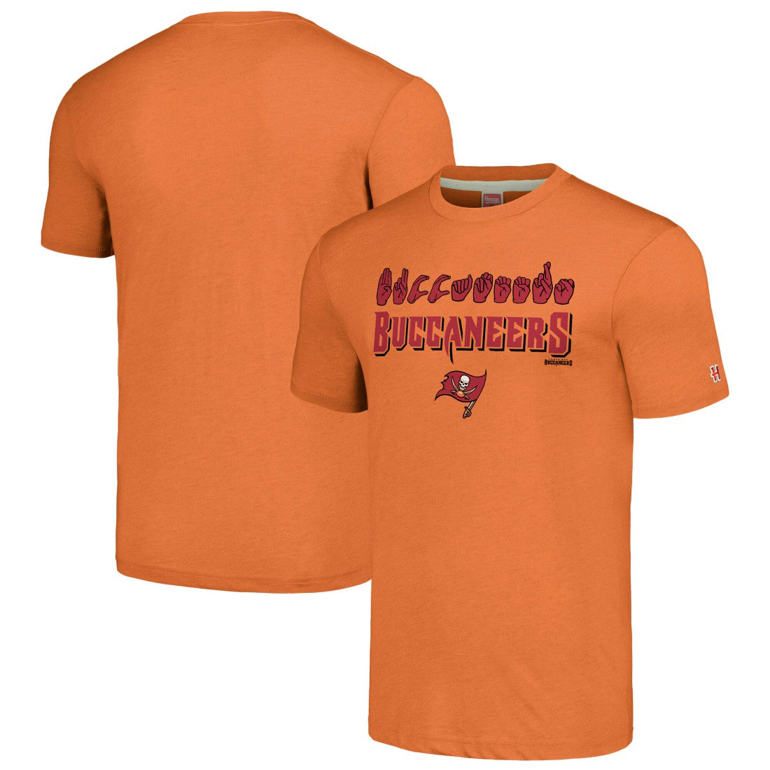 Homage Unisex The NFL ASL Collection by Love Sign American Sign Language T-Shirt - Tampa Bay Buccaneers T-shirts