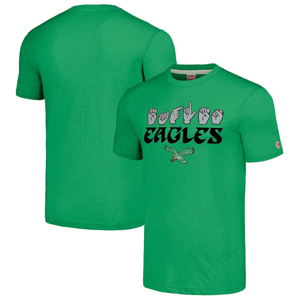 Homage Unisex The NFL ASL Collection by Love Sign American Sign Language T-Shirt - Philadelphia Eagles T-shirts