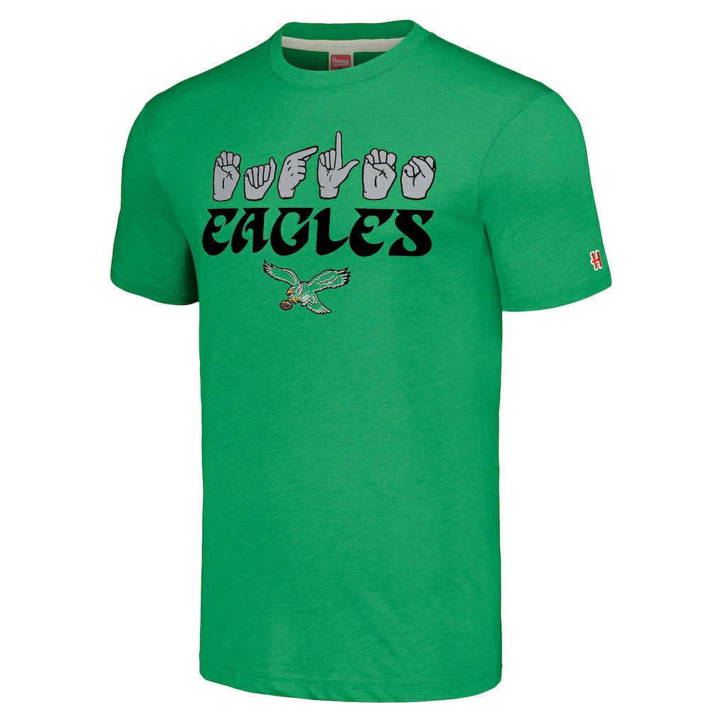 Homage Unisex The NFL ASL Collection by Love Sign American Sign Language T-Shirt - Philadelphia Eagles T-shirts
