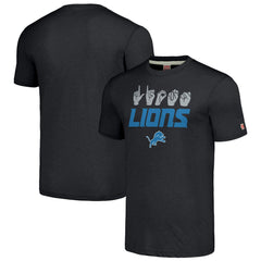 Homage Unisex The NFL ASL Collection by Love Sign American Sign Language T-Shirt - Detroit Lions T-shirts