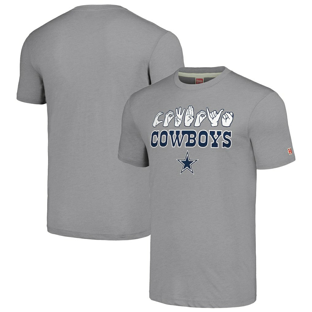 Homage Unisex The NFL ASL Collection by Love Sign American Sign Language T-Shirt - Dallas Cowboys T-shirts