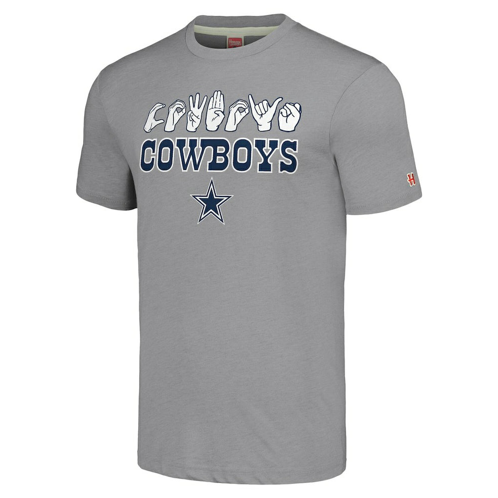 Homage Unisex The NFL ASL Collection by Love Sign American Sign Language T-Shirt - Dallas Cowboys T-shirts