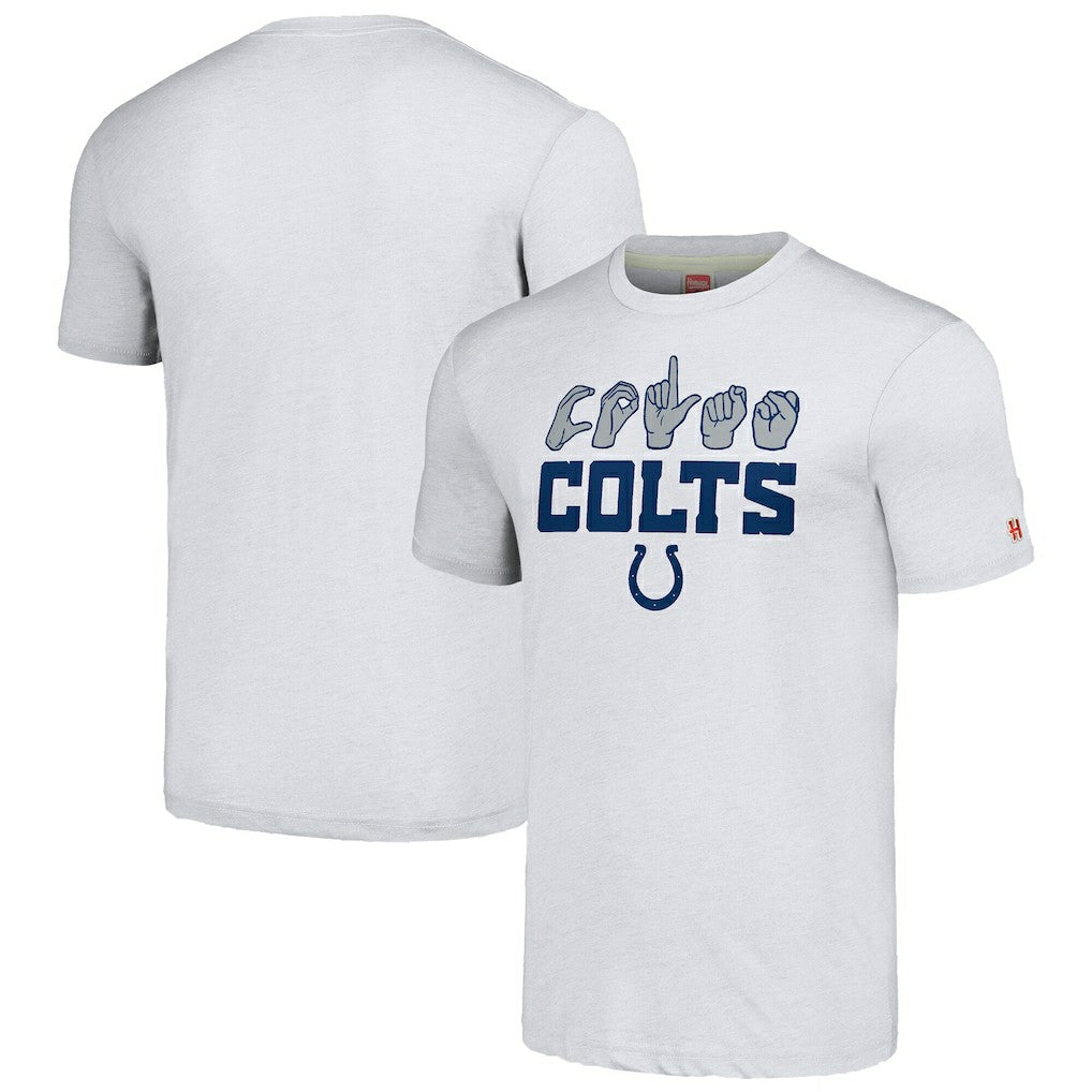 Homage Unisex The NFL ASL Collection by Love Sign American Sign Language T-Shirt - Indianapolis Colts T-shirts