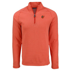 Heather Orange Baltimore Orioles Cutter & Buck Peshastin Eco Fleece Recycled Raglan Quarter-Zip Top