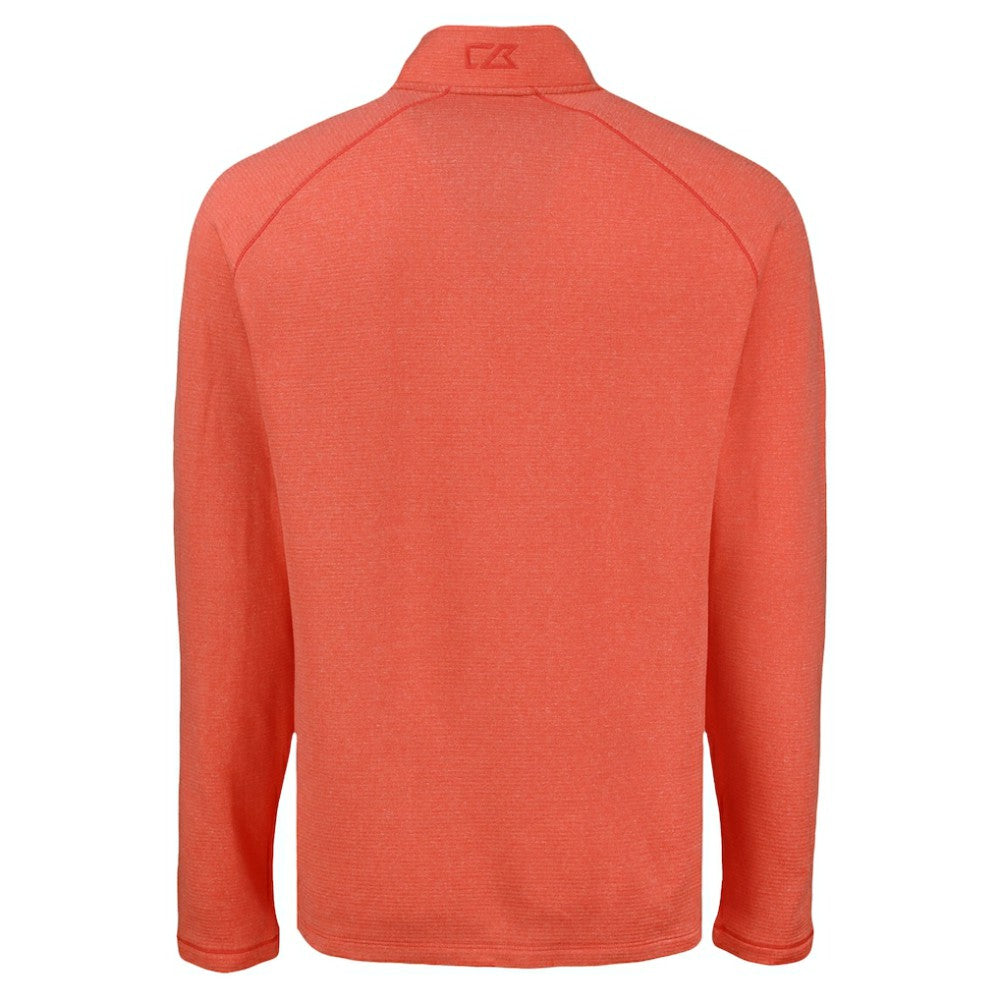 Heather Orange Baltimore Orioles Cutter & Buck Peshastin Eco Fleece Recycled Raglan Quarter-Zip Top