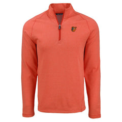 Heather Orange Baltimore Orioles Cutter & Buck Peshastin Eco Fleece Recycled Raglan Quarter-Zip Top