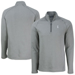 Heather Gray Chicago Cubs Cutter & Buck Peshastin Eco Fleece Recycled Raglan Quarter-Zip Top