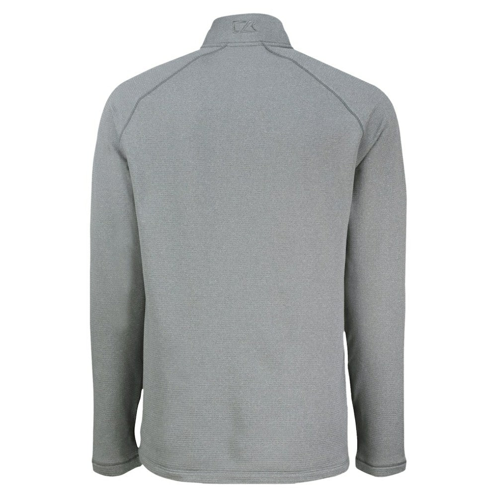 Heather Gray Chicago Cubs Cutter & Buck Peshastin Eco Fleece Recycled Raglan Quarter-Zip Top