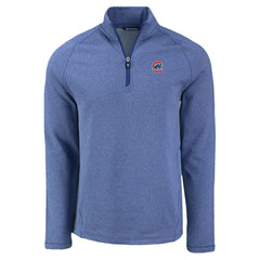 Heather Royal Chicago Cubs Cutter & Buck Peshastin Eco Fleece Recycled Raglan Quarter-Zip Top
