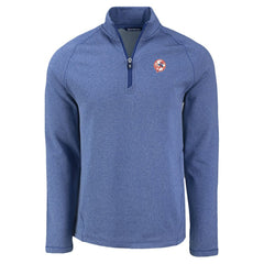 Heather Blue New York Yankees Cutter & Buck Peshastin Eco Fleece Recycled Raglan Quarter-Zip Top