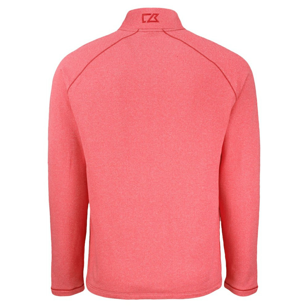 Heather Red Philadelphia Phillies Cutter & Buck Peshastin Eco Fleece Recycled Raglan Quarter-Zip Top