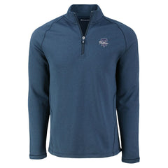 Heather Navy Philadelphia Phillies Cutter & Buck Peshastin Eco Fleece Recycled Raglan Quarter-Zip Top