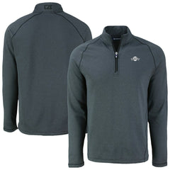 Heather Black San Francisco Giants Cutter & Buck Peshastin Eco Fleece Recycled Raglan Quarter-Zip Top