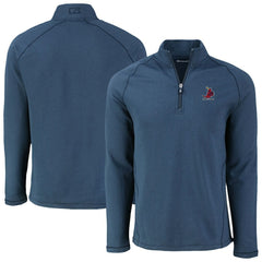 Heather Navy St. Louis Cardinals Cutter & Buck Peshastin Eco Fleece Recycled Raglan Quarter-Zip Top