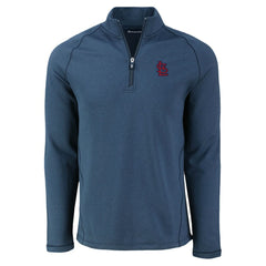 Heather Navy St. Louis Cardinals Cutter & Buck Peshastin Eco Fleece Recycled Raglan Quarter-Zip Top