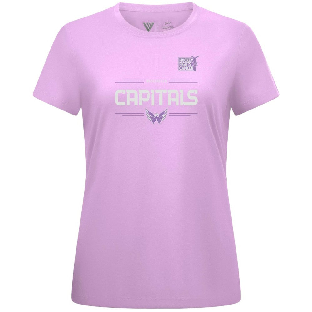 NHL Alexander Ovechkin Washington Capitals Levelwear Women's Hockey Fights Cancer Anthem Name & Number T-Shirt