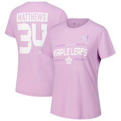 NHL Auston Matthews Toronto Maple Leafs Levelwear Women's Hockey Fights Cancer Anthem Name & Number T-Shirt