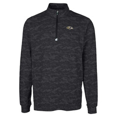 Cutter & Buck Traverse Camo Print Stretch Quarter-Zip Top - Baltimore Ravens Tops