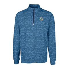 Cutter & Buck Traverse Camo Print Stretch Quarter-Zip Top - Miami Dolphins Tops