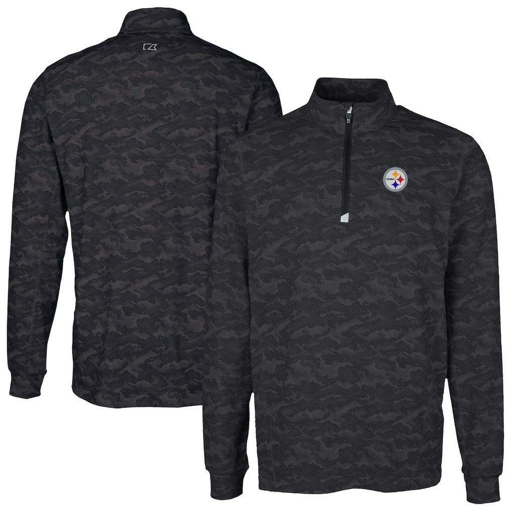 Cutter & Buck Traverse Camo Print Stretch Quarter-Zip Top - Pittsburgh Steelers Tops