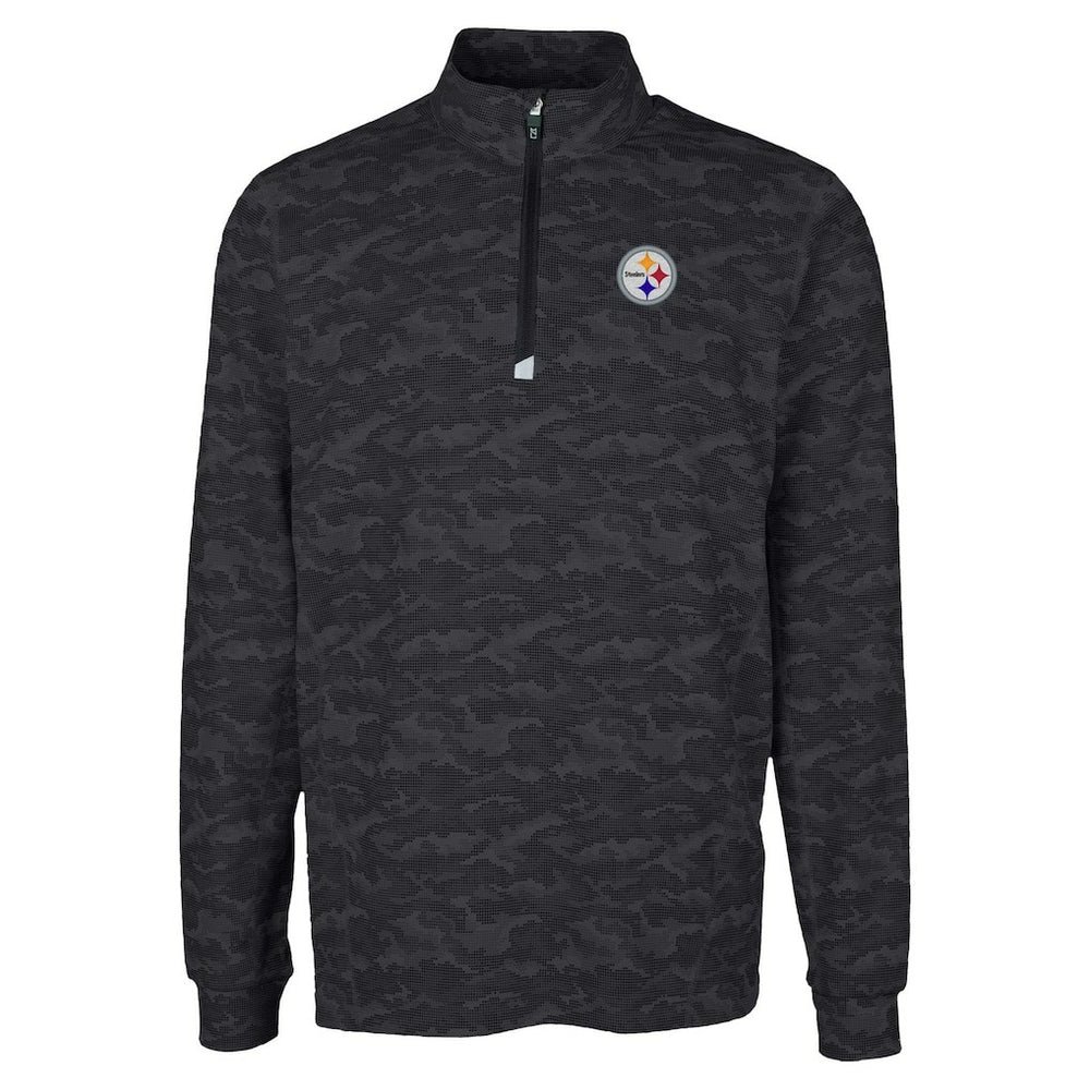 Cutter & Buck Traverse Camo Print Stretch Quarter-Zip Top - Pittsburgh Steelers Tops