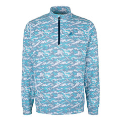 Cutter & Buck Traverse Camo Print Stretch Quarter-Zip Pullover Top - Detroit Lions Pullover