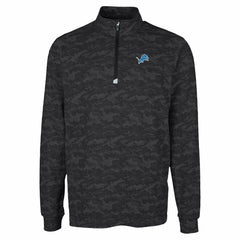 Cutter & Buck Traverse Camo Print Stretch Quarter-Zip Top - Detroit Lions Tops