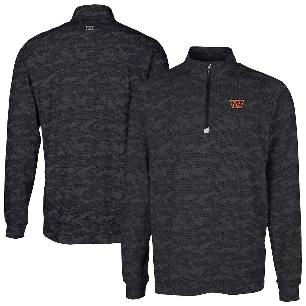 Cutter & Buck Traverse Camo Print Stretch Quarter-Zip Top - Washington Commanders Tops