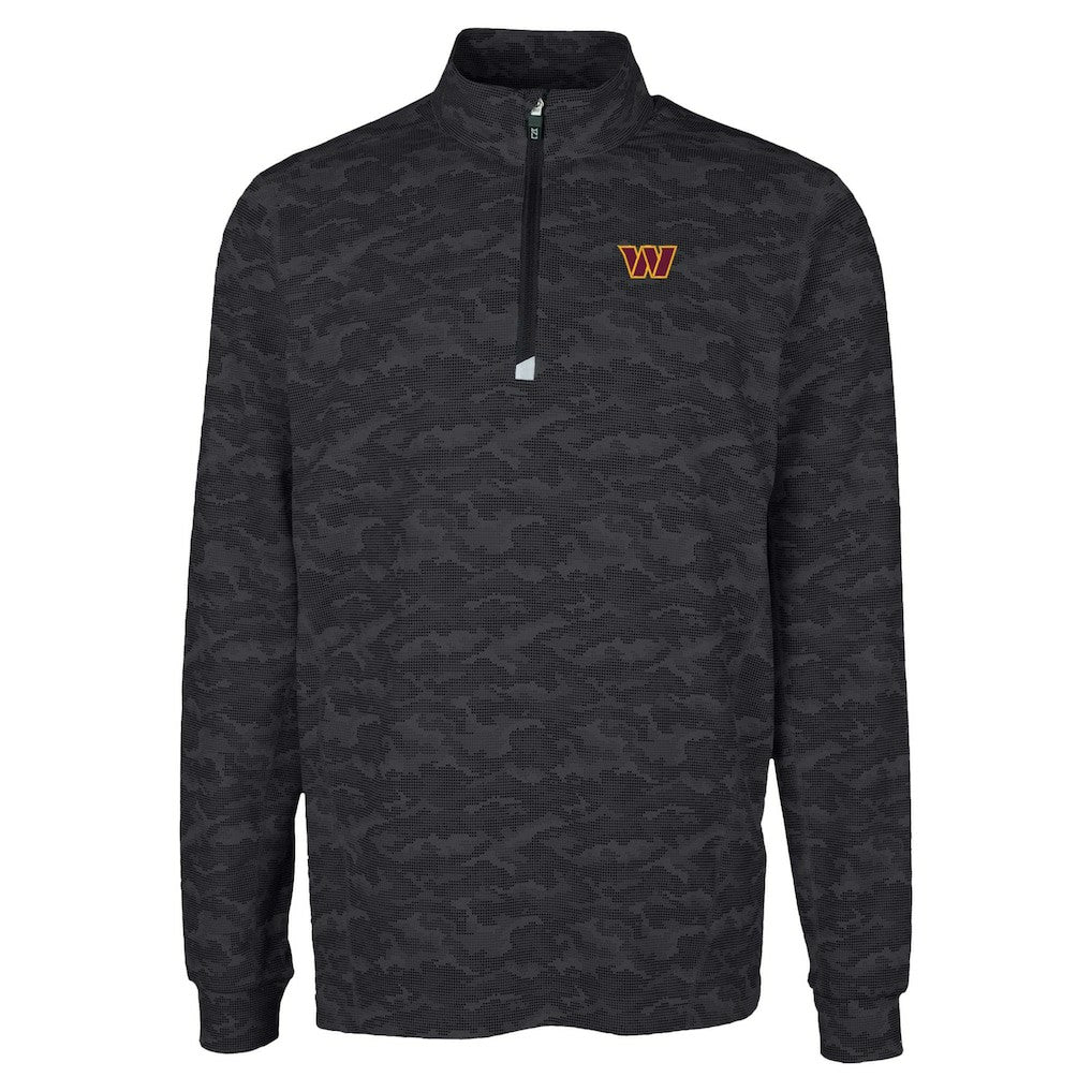 Cutter & Buck Traverse Camo Print Stretch Quarter-Zip Top - Washington Commanders Tops