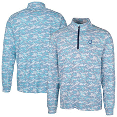 Cutter & Buck Traverse Camo Print Stretch Quarter-Zip Pullover Top - Indianapolis Colts Pullover