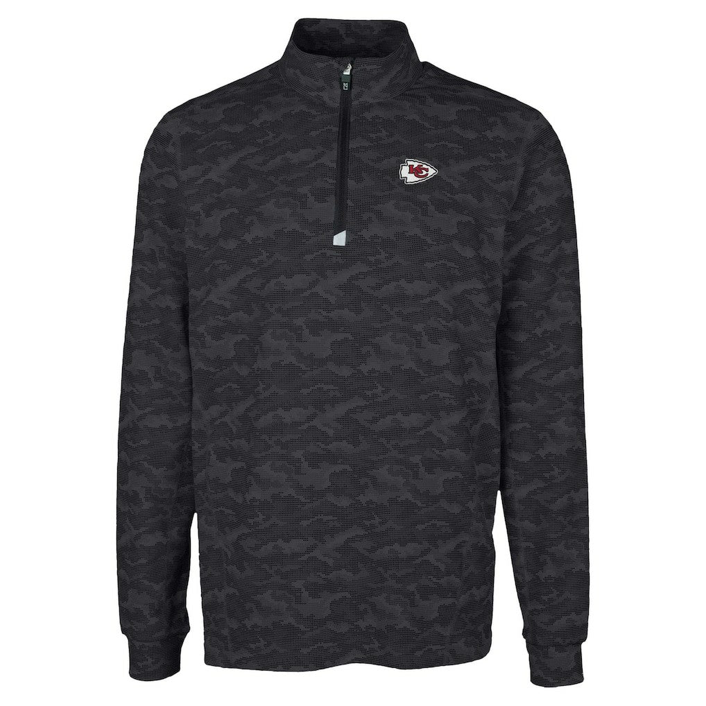 Cutter & Buck Traverse Camo Print Stretch Quarter-Zip Top - Kansas City Chiefs Tops