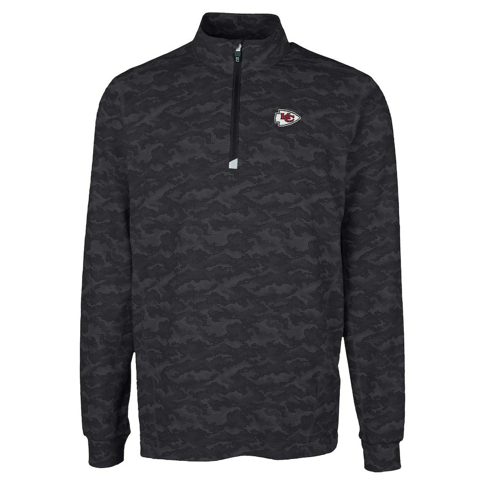 Cutter & Buck Traverse Camo Print Stretch Quarter-Zip Top - Kansas City Chiefs Tops