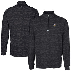 Cutter & Buck Traverse Camo Print Stretch Quarter-Zip Top - Minnesota Vikings Tops