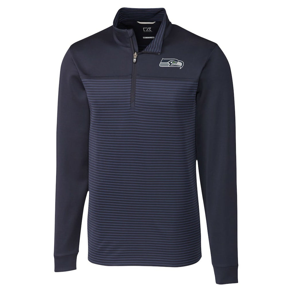 Cutter & Buck Traverse Stripe Stretch DryTec Quarter-Zip Top - Seattle Seahawks Tops