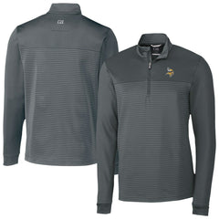 Cutter & Buck Traverse Stripe Stretch DryTec Quarter-Zip Top - Minnesota Vikings Tops