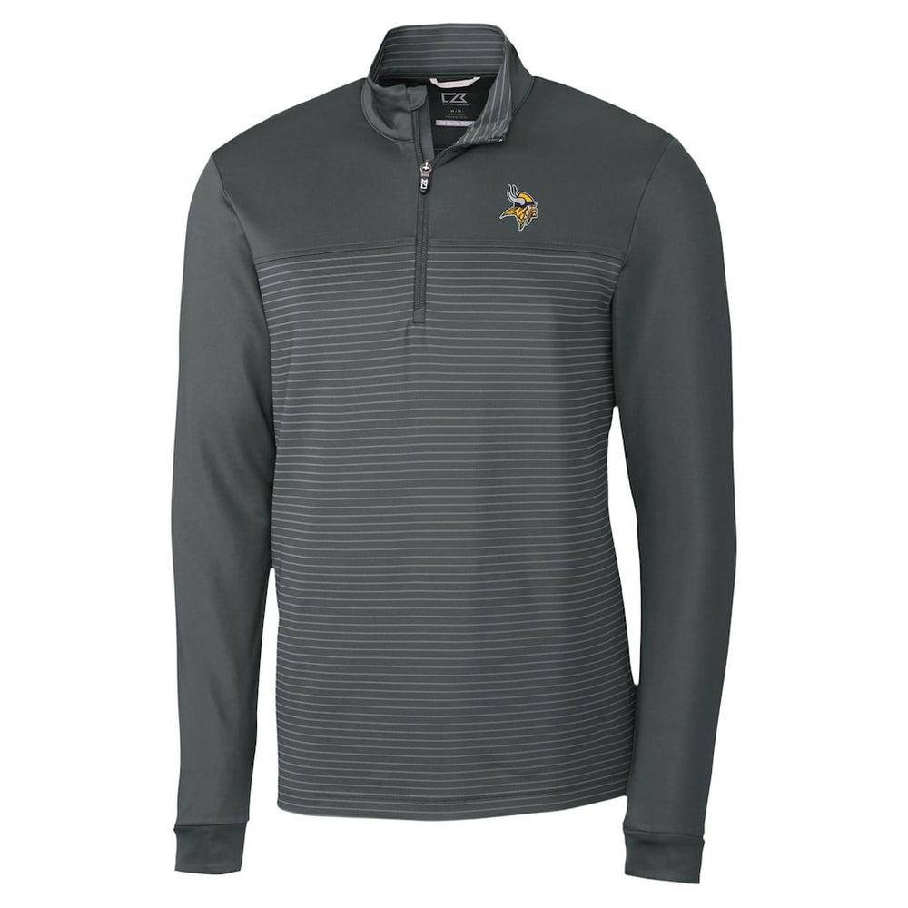 Cutter & Buck Traverse Stripe Stretch DryTec Quarter-Zip Top - Minnesota Vikings Tops